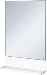 Зеркало Алиса -60 белое с полкой