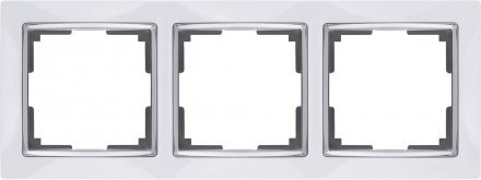 Рамка на 3 поста (белый/хром) W0031901 Werkel