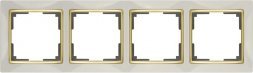 Рамка на 4 поста (слоновая кость/золото) W0041933 Werkel