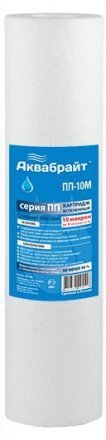 Картридж Аквабрайт для мех. очист. воды, 10 мкр, SLIM Line 10&quot; вспенен. полипроп. ПП-10 М 219659