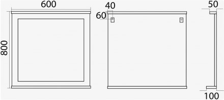 Зеркало Марта-60 в раме белая эмаль (глянец)